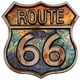 thumbnail image 1 of Placa Metal Vintage Escudo Ruta 66 Pintura Hierro Arte Pared Bar 30x30cm, 1 of 10
