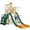 Green, variant on 6 in 1 Kids Indoor Slide for Toddlers 1-3,Grey,Baby Slide for Indoor Outdoor with Basketball Hoop and Telescope,L Shaped Slide