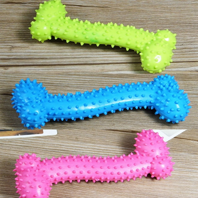 Xihbxyly Juguete de Goma para Perros, Entrenamiento de Molares, Juego Interactivo Divertido, Masticable Duradero, Protección para El Sofá, Sonajero Llamativo, Color Aleatorio, Tamaño 10 X 3,5 X 2 Cm