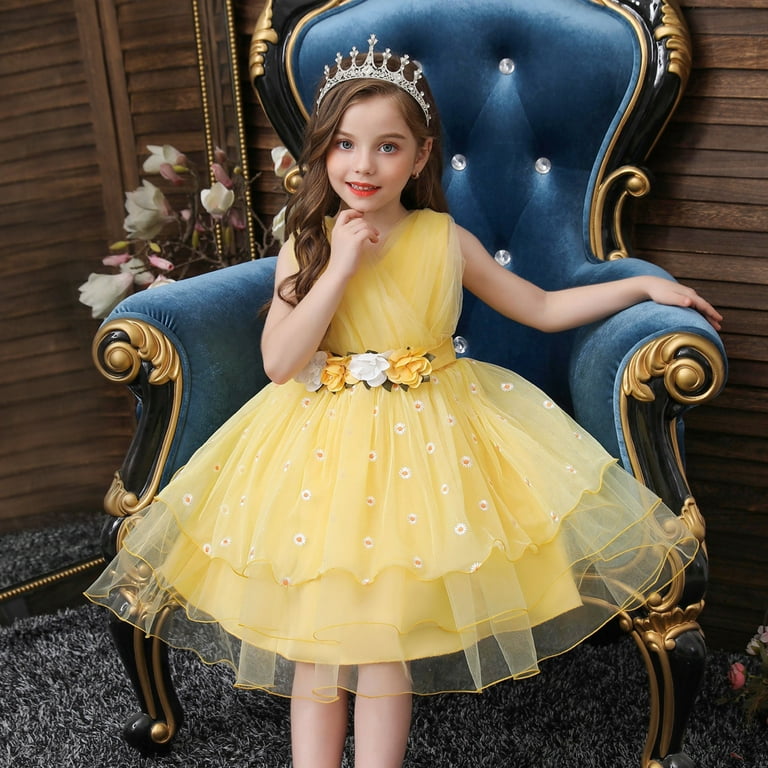 toddler girl elegant dresses Luxury White Flower Girl Dress for Toddler, Puff Sleeve Baby Girl Party Dress, Elegant Birthday Outfit, Wedding Special Occasion Dress