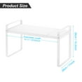 thumbnail image 2 of Unique Bargains Expandable Cabinet Shelf Organizers, Kitchen Counter Shelves, Stackable Counter Storage Shelf for Bathroom Pantry, White, 2 of 6
