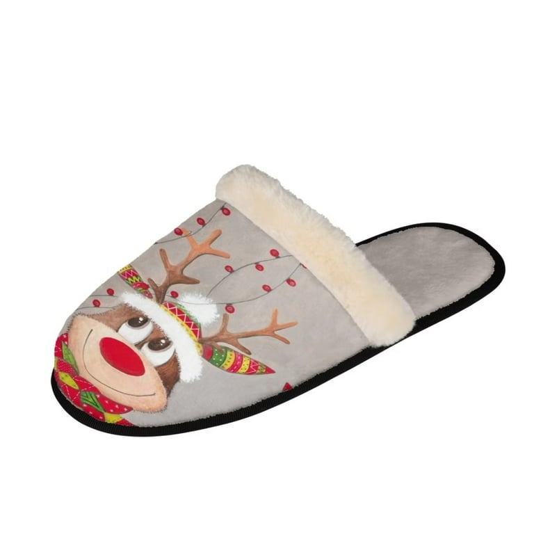 Reindeer slippers with shop bells for adults