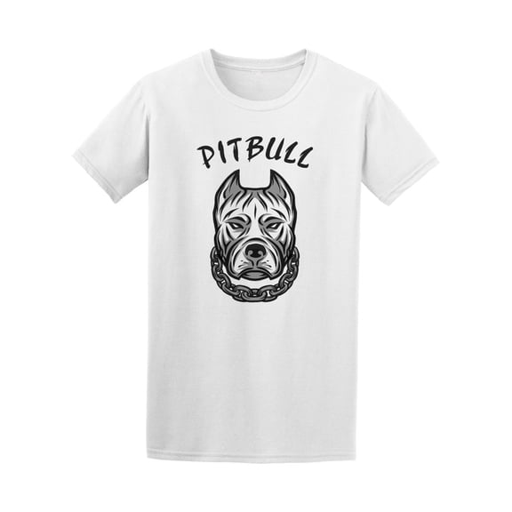 Cool Pitbull Tough Dog Face Tee Men's -Image by Shutterstock