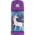 thumbnail image 3 of Thermos Kids Stainless Steel Vacuum Insulated Funtainer Straw Bottle, Unicorn, 12oz, 3 of 8