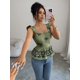 thumbnail image 4 of Blusa Mujer Con Lazo Espalda Y Estampado Negro En Verde Militar, 4 of 22