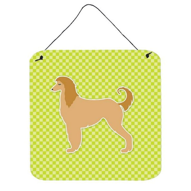 Afghan Hound Checkerboard Green Wall or Door Hanging Prints