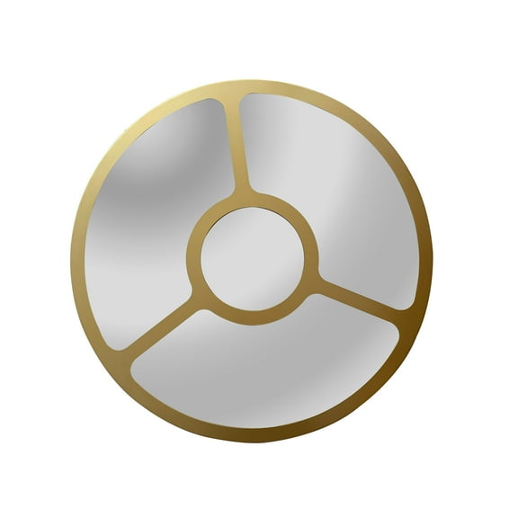 Radiance Goods Contemporary-Style Round Golden Finish Wall Mirror 30" Tall