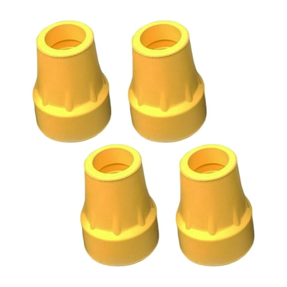 4 Pieces 7/8inch Rubber Tips Wear Resistant replacements for Uneven or Loose Ground Convenient Installation Nonslip Durable Yellow