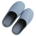 thumbnail image 4 of FELTECHELECTR Pantuflas de invierno a rayas azules para interior de casa, de algodón, para hombre (talla 44-45), 4 of 6