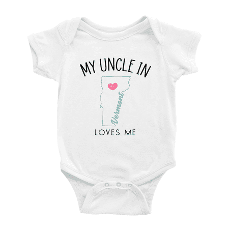

My Uncle In Vermont Loves Me Baby Romper Boy Girl Clothing 12-18 Months