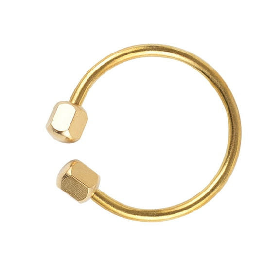 Masteelf 1PC Handmade Brass Key Chain Outdoor Key Ring Unisex Car Key Holders Simple Sturdy Keychain for Home Store Use Golden