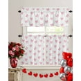 thumbnail image 2 of Pink Plaid Bow Kitchen Curtains Valances and Tiers Set of 3, 36 Inch Length Tier Curtains and Valance Rod Pocket Valance Curtains Set for Kitchen Bathroom Small Windows, 2 of 8