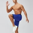 thumbnail image 3 of Pantalones cortos deportivos elásticos de cintura alta para correr y levantar caderas, de nylon, para hombre., 3 of 8