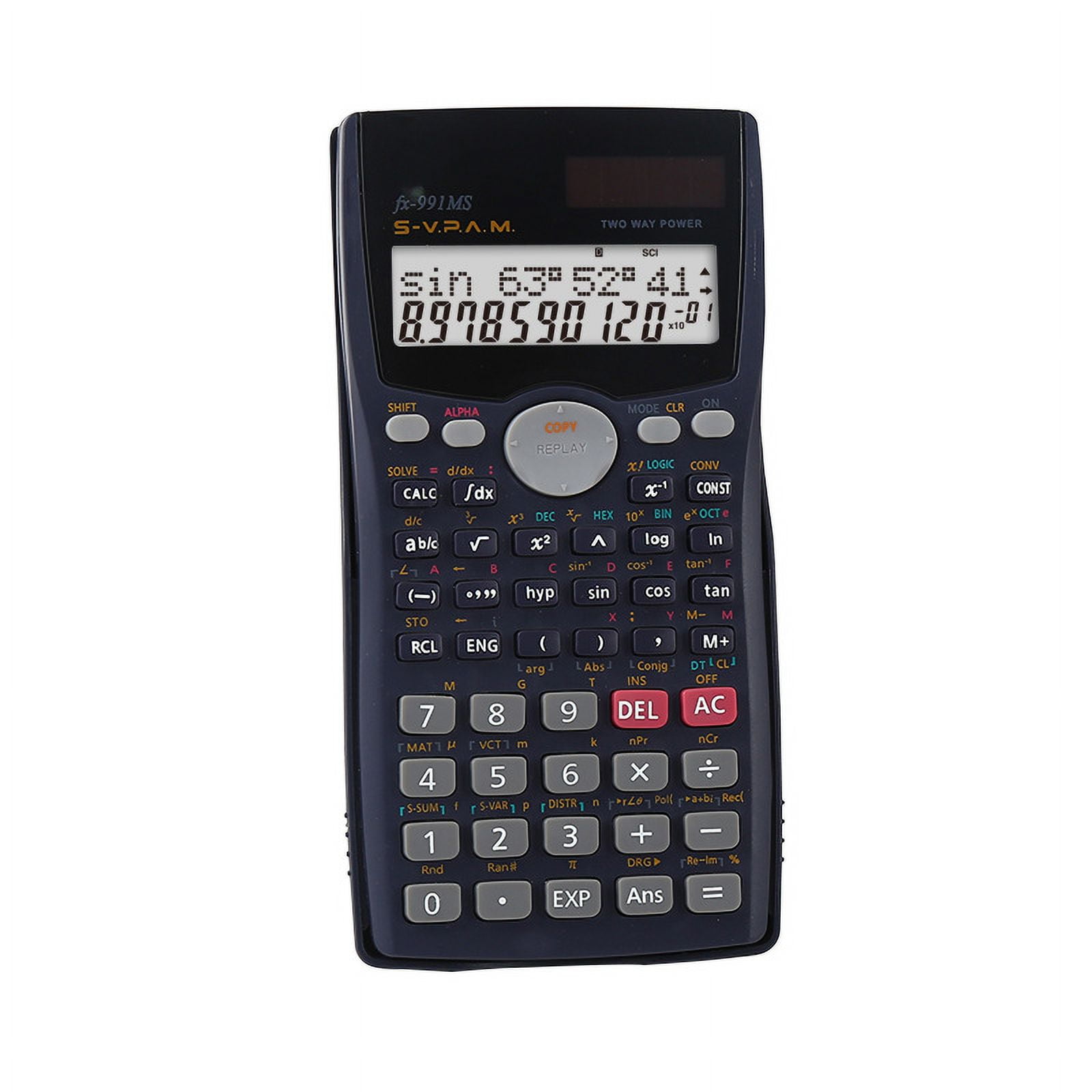 Calculadora Científica Negra 240 Matemáticas y 2 Funciones - Pantalla ...
