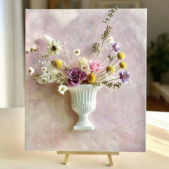 KGJQ Half Wall Vase for DIY Handmade Floral Art, Picture Frame Flower Holder, 3D Floral Wall Art Base for Artificial And Dried Flowers Home Decor