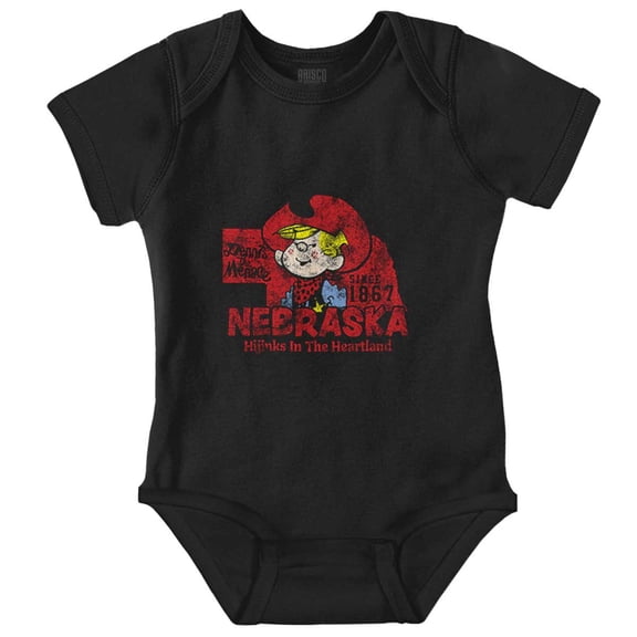 Dennis The Menace Nebraska State Romper Boys or Girls Infant Baby Brisco Brands NB