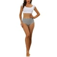 thumbnail image 2 of NOMADIC NOOK Women's High Waist Underwear Tummy Control Lace Trim Ribbed Panties 2 Packs, 2 of 4