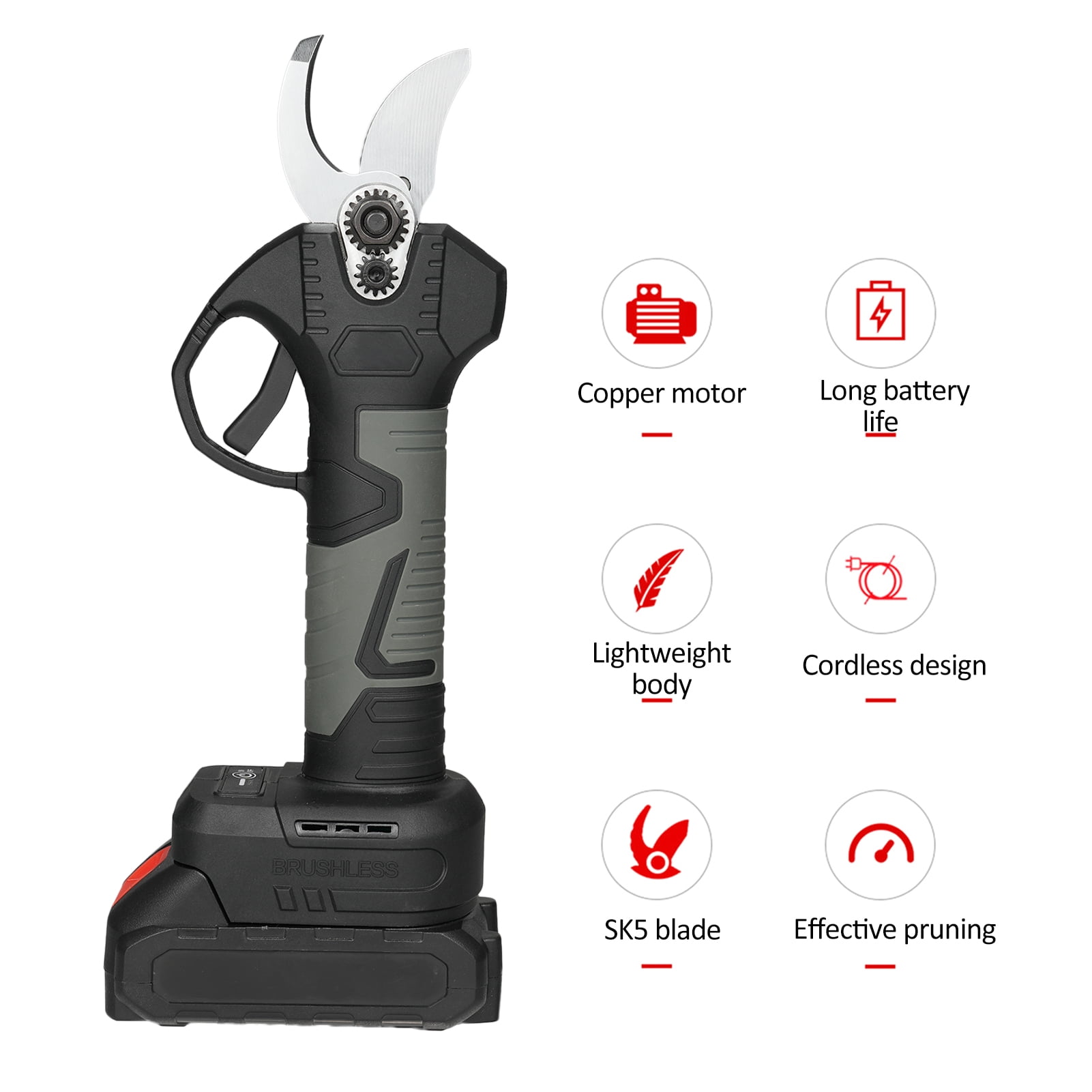 Anself 21V Portable Handheld Cordless Electric Pruning Shears with Carry Case, 2000mAh Rechargeable Battery, 30mm Cutting Diameter, Ideal for Garden