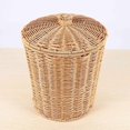 thumbnail image 5 of Woven Basket Trash Can Round Rattan Waste Basket with Lid Planter Woven Storage Baskets Wicker Waste, 5 of 5