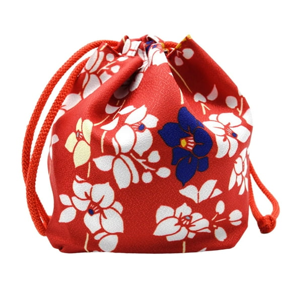 Esquirla Sac Japonais Yukata Trousse de Maquillage Sac à Lunch Maison Pochette Rouge