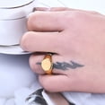 thumbnail image 5 of Anillo liso de acero inoxidable con diseño sencillo de 12 mm de acero de titanio y oro de 18 quilates para amantes del Joker con logotipo láser, 5 of 5
