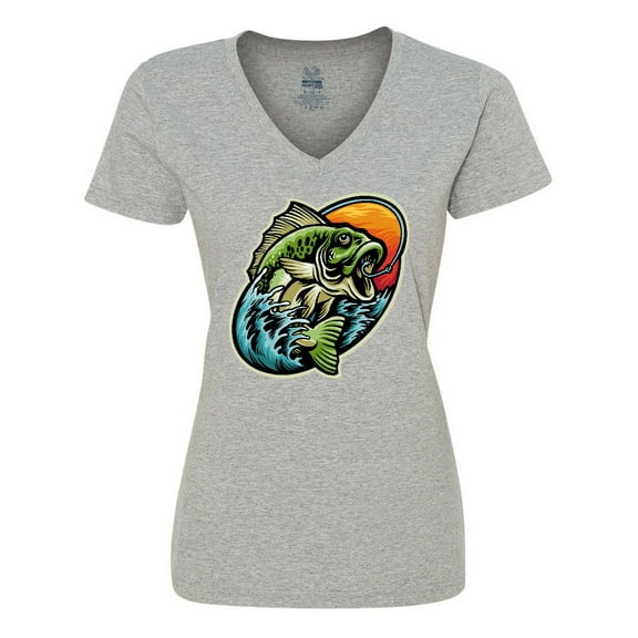 Inktastic Fishing Women's V-Neck T-Shirt