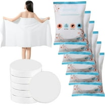 6 Packs Large Compressed Towel 56'' x 28'' Disposable Cotton Bath Towels Portable Thick Paper Towel Reusable Suitable for Hiking Camping Beach Swimming and Traveling (6)