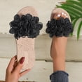 thumbnail image 5 of Dakaela Flower Flat Sandals for Women Comfortable Summer Beach Walking Slippers Arch Support Open Toe Casual Slip on Slides Black 6.5, 5 of 7