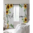 thumbnail image 4 of Yellow Sunflowers Kitchen Curtains Summer Floral Eucalyptus Leaves Striped Cafe Short Curtains for Bathroom Blackout Window Curtain Small Window Treatment Drapes for Bedroom Living Room 52"x45"x2, 4 of 9
