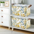 thumbnail image 2 of Yayeee Foldable Storage Basket for Shelves with Handles Waterproof Cloth Bins, Yellow Floral, 2 of 7