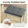 thumbnail image 3 of Yardi Yard Set of 2  Upholstered Bar Stool, Counter Height Barstools with Footrest and Back for Kitchen, Gray, 3 of 8