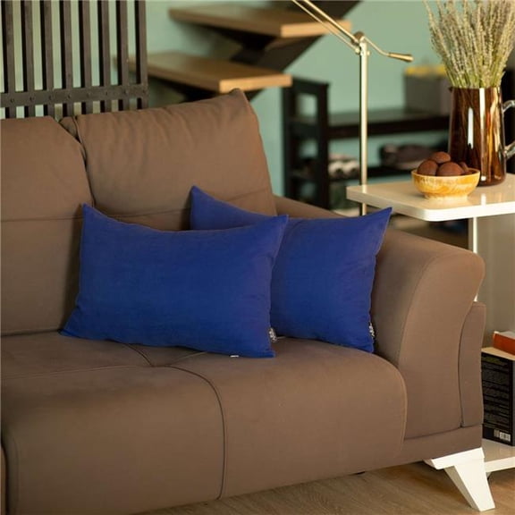 Cobalt Blue Modern Lumbar Throw Pillows, Multi Color - Set of 2