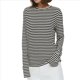thumbnail image 1 of Camiseta de Larga A Rayas para Mujer, Cuello Redondo, Corte Holgado Negro XL, 1 of 10