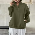 thumbnail image 6 of Women's Loose Button Up Pullover Oversized Drop Shoulder Sweatshirt Casual V Neck Long Sleeve Solid Color Sweatshirt, 6 of 9