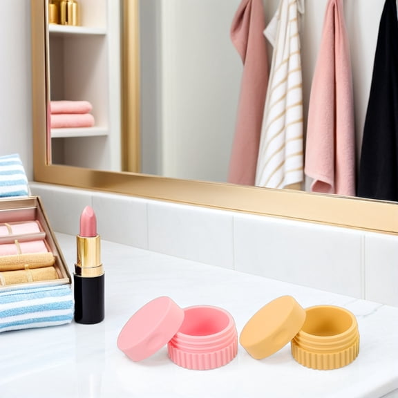 SEWCHICS 4-Pack Leakproof Silicone Travel Jars for Creams, Face & Body Lotion Portable Storage Containers