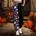 thumbnail image 5 of felwors Women's Elastic Waist Halloween Sweatpants Relaxed Fit Tapered Joggers Pocket Lounge Wear 2025 Purple, S, 5 of 7