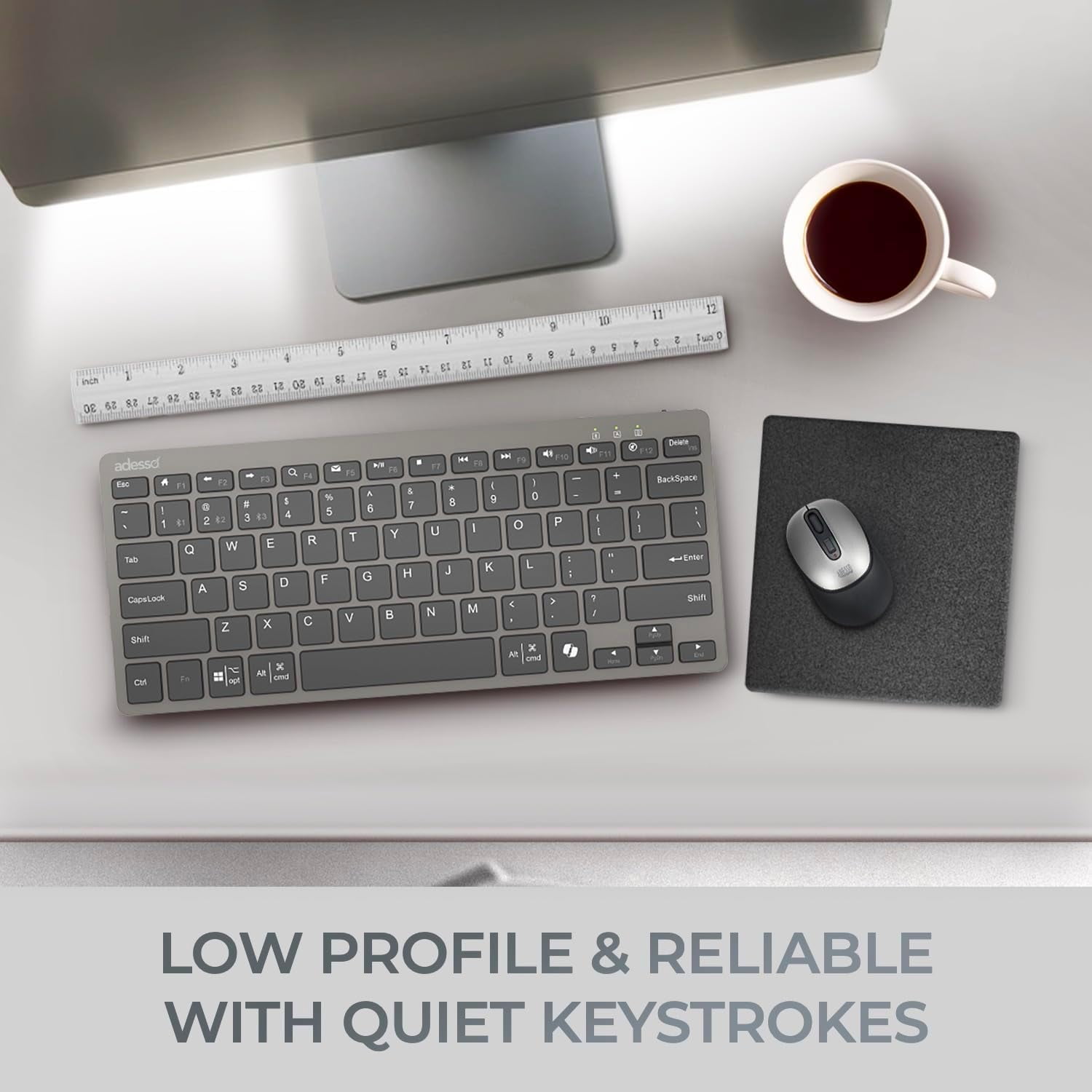 Adesso WKB-7000BB EasyTouch 7000 Bluetooth Keyboard with CoPilot AI Hotkey