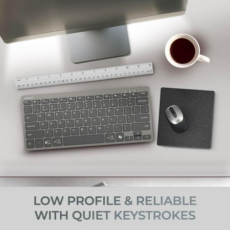 Adesso - Multi OS Bluetooth Scissor Switch Keyboard with CoPilot AI Hotkey - Black and Grey