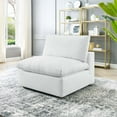 thumbnail image 1 of Modway Commix Down Filled Overstuffed Vegan Leather Armless Chair, White, 1 of 9