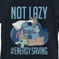 thumbnail image 2 of Girl's Lilo & Stitch Not Lazy, Saving Energy Graphic Tee Navy Blue Large, 2 of 4