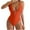 Orange, variant on Amvlyk One Piece Swimsuit for Women Solid Color Crisscross Back Bathing Suits with Adjustable Spaghetti Straps Slimming Bikini Sets with Chest Pads for Athletic Training Swimwear Beach Swimming Suits