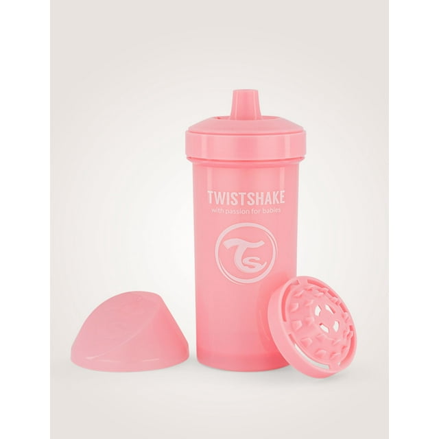 Twistshake Gobelet pour Enfant 360 ml Anti-Déversement Rose Pastel 12+ m