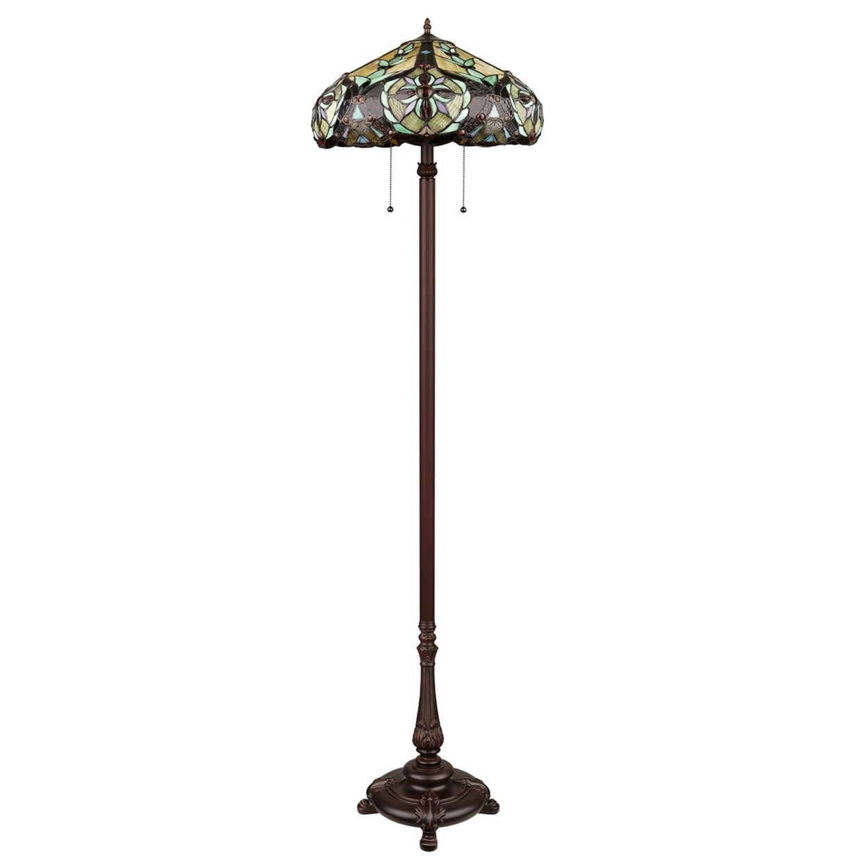 CHLOE Lighting CORA Victorian-Style 2-Light Dark Bronze Finish Floor Lamp 18" Wide