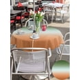 thumbnail image 5 of Outdoor Tablecloth with Umbrella Hole for Patio/Picnic/Party/Camping, Sage Green Orange Ombre Waterproof Table Cloth Round Cover Washable, Contemporary Abstract Gradient (Dia 54"), 5 of 8