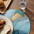 thumbnail image 3 of Marble Teal Round 13 Inch Placemats Set of 6, Modern Ink Painting Abstract Golden Art HeatResistant Non Slip Place Mats for Dining Table, Wipeable Braided Kitchen Table Mats for Housewarming, 3 of 9