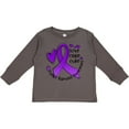 thumbnail image 3 of Inktastic Love, Care, Cure Cystic Fibrosis Awareness Purple Ribbon Boys or Girls Long Sleeve Toddler T-Shirt, 3 of 5