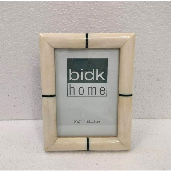 BIDK Home Striped Picture Frame - for 5" x 7" Photo - White and Black