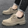 thumbnail image 3 of FLTHDD Men‘s Solid Colour Low Top Boots  Comfy Non Slip Lace Up Durable Business Style Formal Shoes For Men‘s Outdoor Activities Gift, 3 of 6