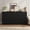 Black, variant on PYY Modern Fluted Buffet Sideboard Cabinet, 55 in Credenza with Storage - Doors & Adjustable Shelves - Kitchen/Dining Room Coffee Bar Console, Classic Brown