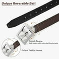 thumbnail image 3 of AWAYTR Kids Reversible Leather Belts- Brown and Black Leather Belt Two in One Formal Casual Belt, 3 of 11
